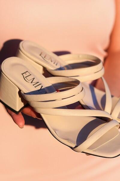 Poyte Ten Cilt Topuklu Terlik