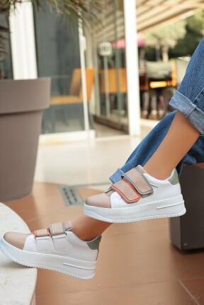 Marx Krem Cilt Spor Ayakkabı