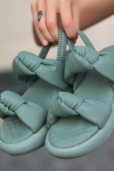 Ecet Mint Yeşili Cilt Sandalet Ecet Mint Yeşili Cilt Sandalet