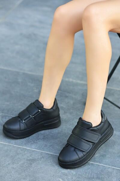 Marx Siyah Cilt Cırt Cırtlı Spor Ayakkabı Marx Siyah Cilt Cırt Cırtlı Spor Ayakkabı