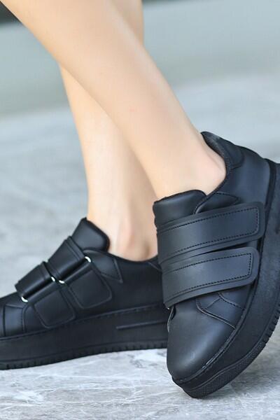 Marx Siyah Cilt Cırt Cırtlı Spor Ayakkabı Marx Siyah Cilt Cırt Cırtlı Spor Ayakkabı