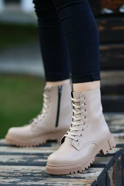 Bria  Nude Cilt Bağcıklı Bot