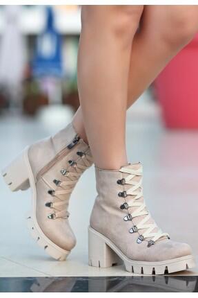 Erin Krem Süet Bağcıklı Bot