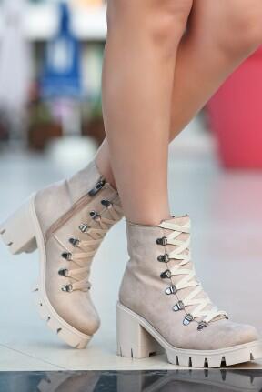 Erin Krem Süet Bağcıklı Bot Erin Krem Süet Bağcıklı Bot