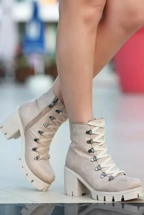 Erin Krem Süet Bağcıklı Bot Erin Krem Süet Bağcıklı Bot