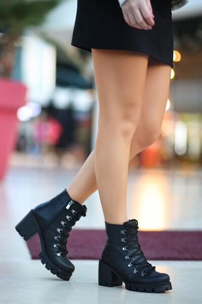 Erin Siyah Cilt Bağcıklı Bot Erin Siyah Cilt Bağcıklı Bot