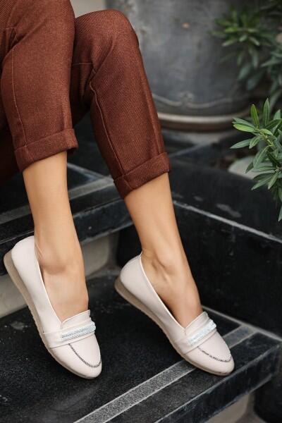 Senda Bej Cilt Babet Ayakkabı Senda Bej Cilt Babet Ayakkabı