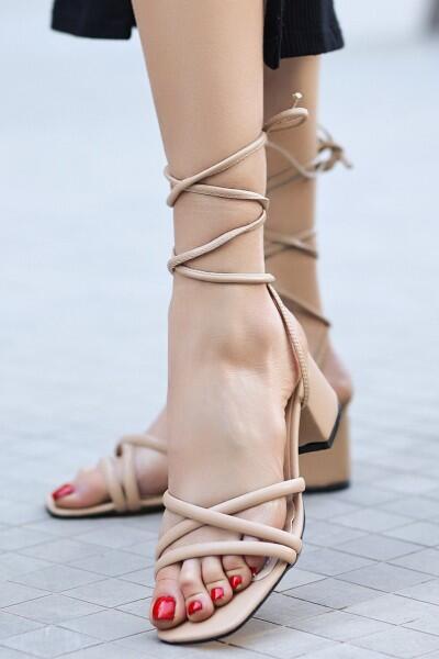 Hita Vizon Cilt Topuklu Ayakkabı Hita Vizon Cilt Topuklu Ayakkabı