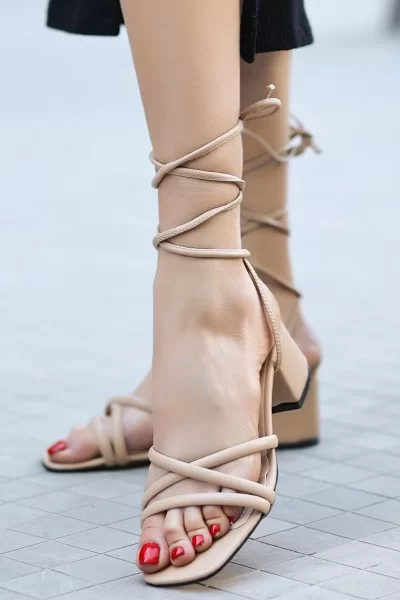 Hita Vizon Cilt Topuklu Ayakkabı Hita Vizon Cilt Topuklu Ayakkabı