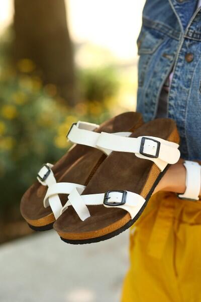 Opil Beyaz Nubuk Terlik Opil Beyaz Nubuk Terlik