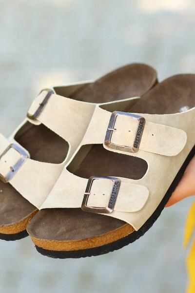 Rıno Krem Nubuk Terlik Rıno Krem Nubuk Terlik