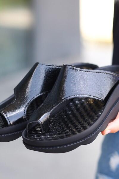 Weno Siyah Cilt Simli Terlik Weno Siyah Cilt Simli Terlik