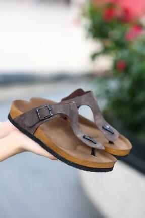 Aksar Kahverengi Nubuk Parmak Arası Terlik