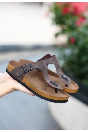 Aksar Kahverengi Nubuk Parmak Arası Terlik