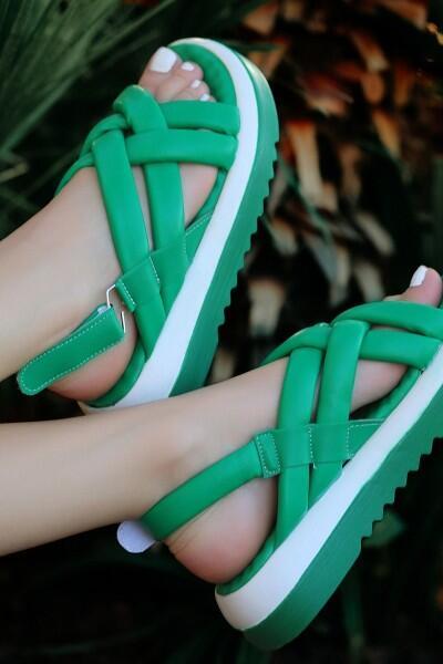 Porin Yeşil Cilt Sandalet Porin Yeşil Cilt Sandalet