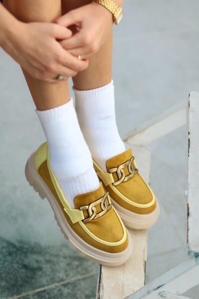 İveda Hardal Süet Babet Ayakkabı İveda Hardal Süet Babet Ayakkabı