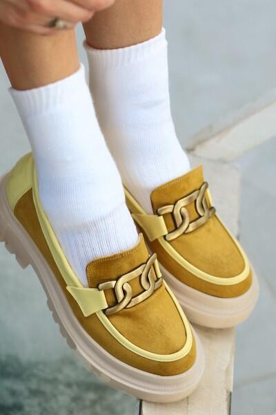 İveda Hardal Süet Babet Ayakkabı İveda Hardal Süet Babet Ayakkabı