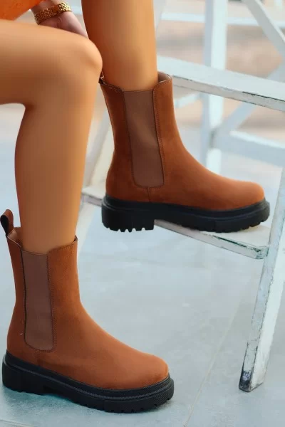 Derla Taba Süet Topuklu Bot Derla Taba Süet Topuklu Bot