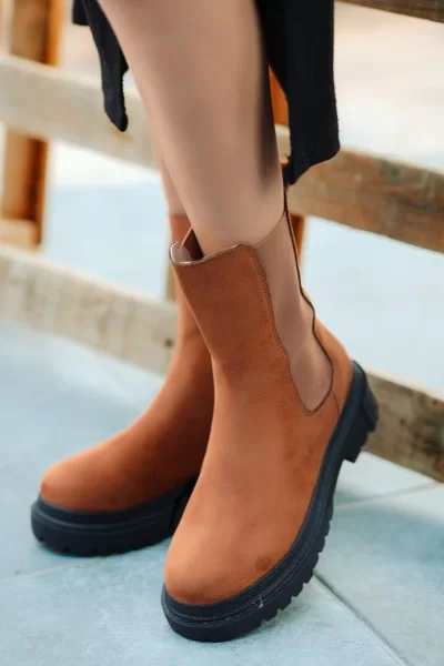 Derla Taba Süet Topuklu Bot Derla Taba Süet Topuklu Bot