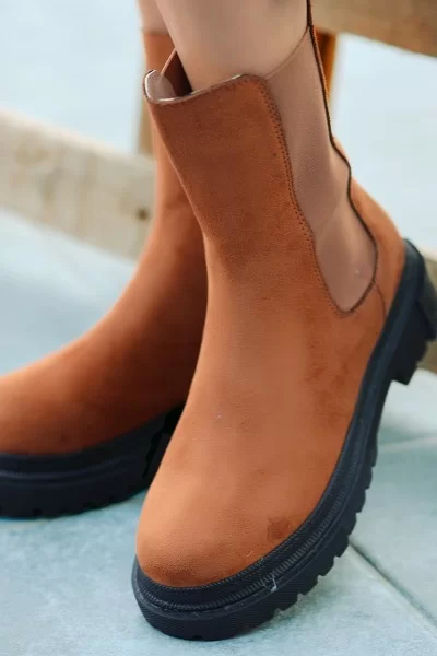 Derla Taba Süet Topuklu Bot Derla Taba Süet Topuklu Bot