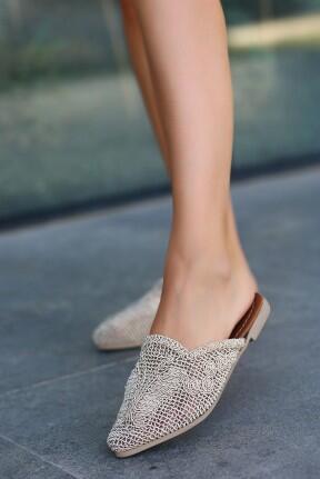 Osse Krem Örgülü Terlik Osse Krem Örgülü Terlik