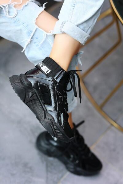 Nolli Siyah Cilt Bağcıklı Bot Nolli Siyah Cilt Bağcıklı Bot