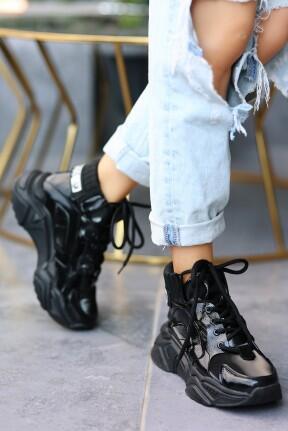 Nolli Siyah Cilt Bağcıklı Bot Nolli Siyah Cilt Bağcıklı Bot