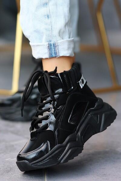 Nolli Siyah Cilt Bağcıklı Bot Nolli Siyah Cilt Bağcıklı Bot