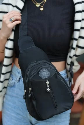 Opla Siyah Cilt Sırt Çantası