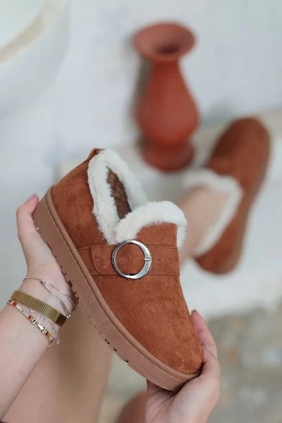 Tote Taba Süet Babet Ayakkabı