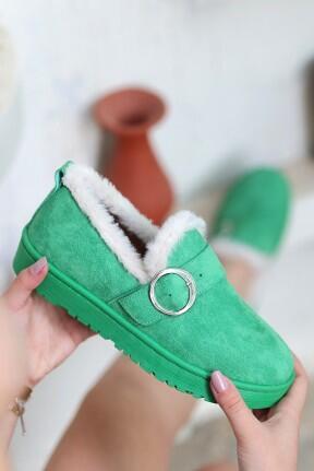 Tote Yeşil Süet Babet Ayakkabı Tote Yeşil Süet Babet Ayakkabı