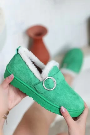 Tote Yeşil Süet Babet Ayakkabı Tote Yeşil Süet Babet Ayakkabı