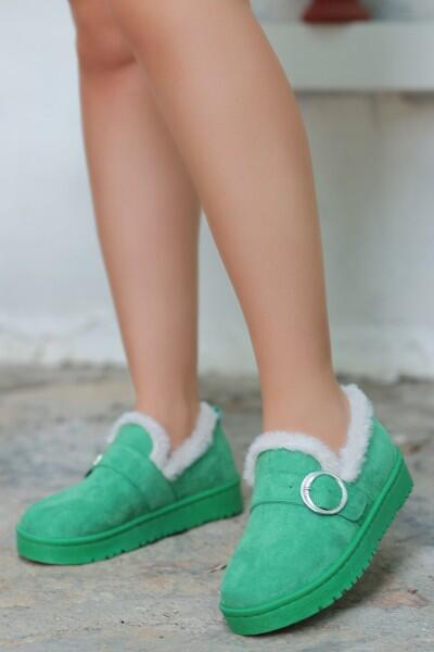 Tote Yeşil Süet Babet Ayakkabı Tote Yeşil Süet Babet Ayakkabı