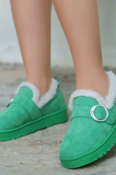 Tote Yeşil Süet Babet Ayakkabı Tote Yeşil Süet Babet Ayakkabı