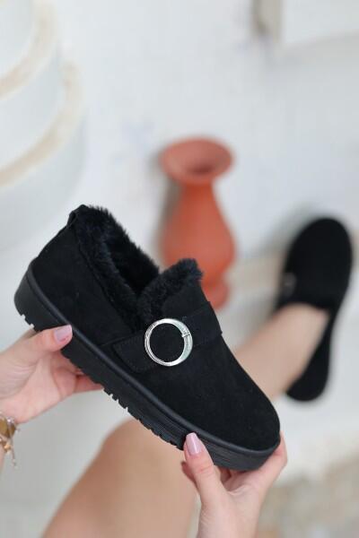 Tote Siyah Süet Babet Ayakkabı Tote Siyah Süet Babet Ayakkabı