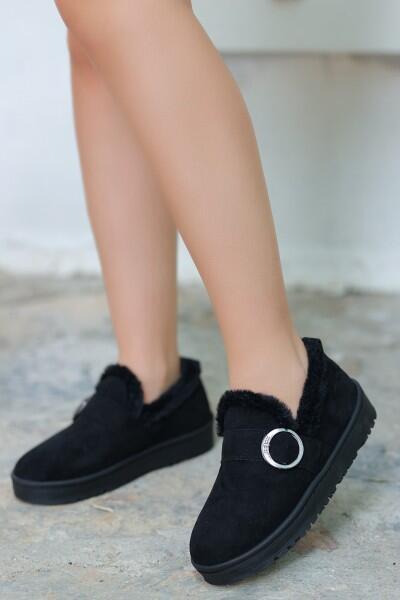 Tote Siyah Süet Babet Ayakkabı Tote Siyah Süet Babet Ayakkabı