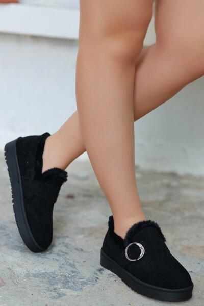 Tote Siyah Süet Babet Ayakkabı Tote Siyah Süet Babet Ayakkabı