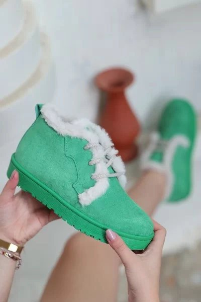 Simya Yeşil Süet Bağcıklı Bot Simya Yeşil Süet Bağcıklı Bot