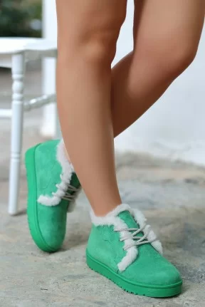 Simya Yeşil Süet Bağcıklı Bot Simya Yeşil Süet Bağcıklı Bot