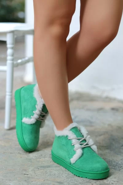 Simya Yeşil Süet Bağcıklı Bot Simya Yeşil Süet Bağcıklı Bot