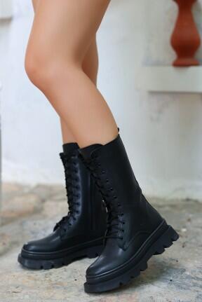 Toir Siyah Cilt Bağcıklı Postal Toir Siyah Cilt Bağcıklı Postal