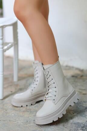 Orge Bej Cilt Bağcıklı Bot Orge Bej Cilt Bağcıklı Bot