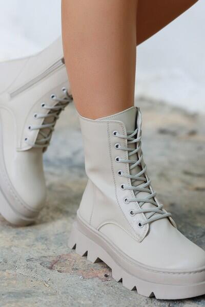 Orge Bej Cilt Bağcıklı Bot Orge Bej Cilt Bağcıklı Bot