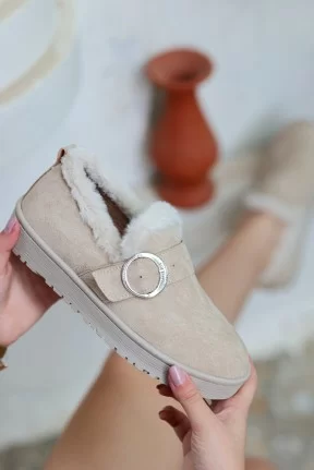 Tote Bej Süet Babet Ayakkabı Tote Bej Süet Babet Ayakkabı