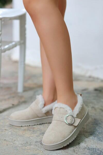 Tote Bej Süet Babet Ayakkabı Tote Bej Süet Babet Ayakkabı