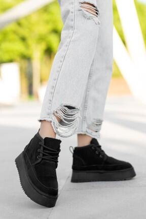 Davina Siyah Süet Bağcıklı Bot Davina Siyah Süet Bağcıklı Bot