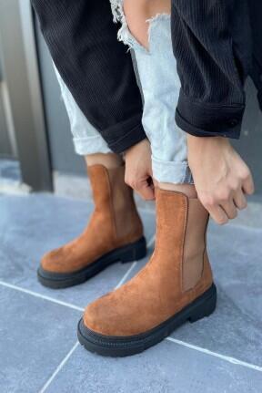 Derla Taba Süet Topuklu Bot Derla Taba Süet Topuklu Bot