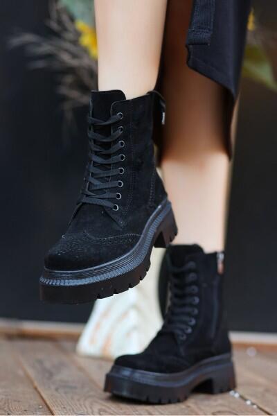 Perf Siyah Süet Bağcıklı Bot Perf Siyah Süet Bağcıklı Bot