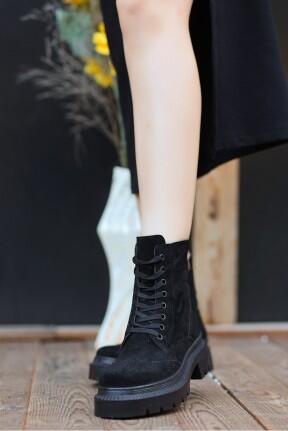 Perf Siyah Süet Bağcıklı Bot Perf Siyah Süet Bağcıklı Bot