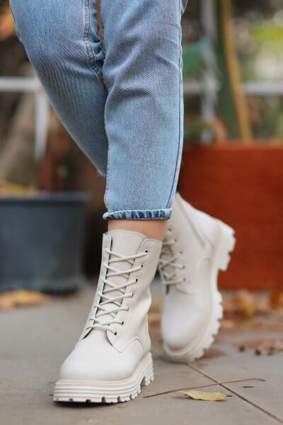 Bria Bej Cilt Bağcıklı Bot